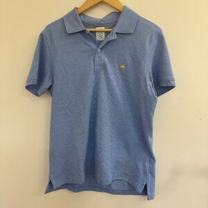 Brooks Brothers Polo Shirt Mens Size M Slim Fit Blue Gray Logo Embroidered